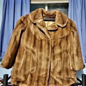 Vintage Career Originals TISSAVEL Brown Fur Coat